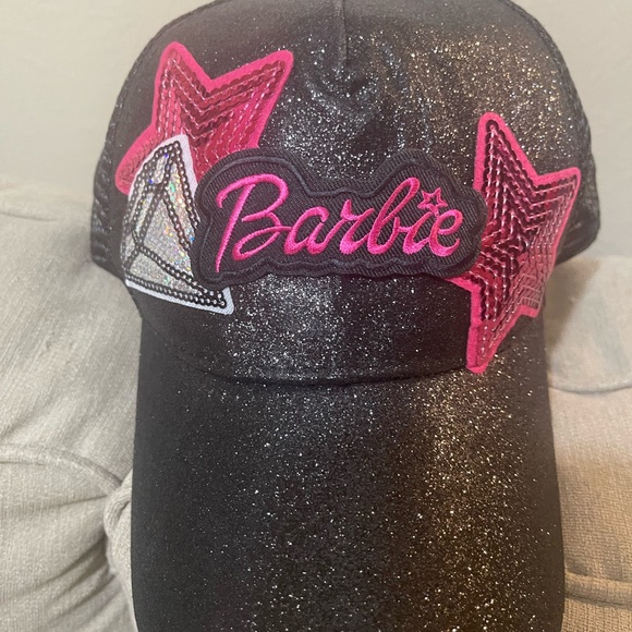Barbie Glam Trucker Hat – Black Glitter Custom